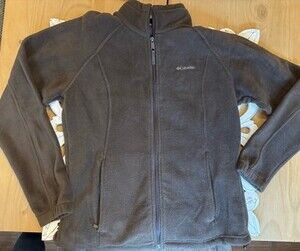 Women's Columbia Fleece Jacket Brown Size Large